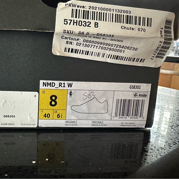 NIB Adidas Nmd_R1 Original Womens Sneakers Size 8, Color: White/White G58303 - Picture 9 of 10